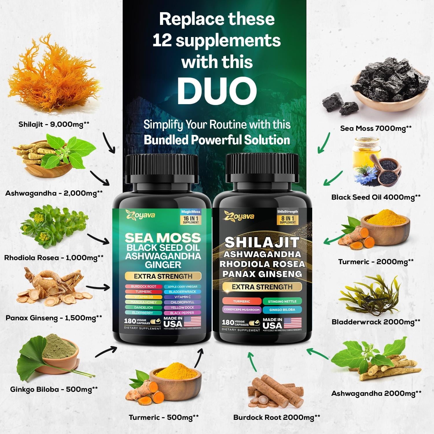 Lumera Vitality Duo  Sea Moss + Shilajit Daily Support Bundle