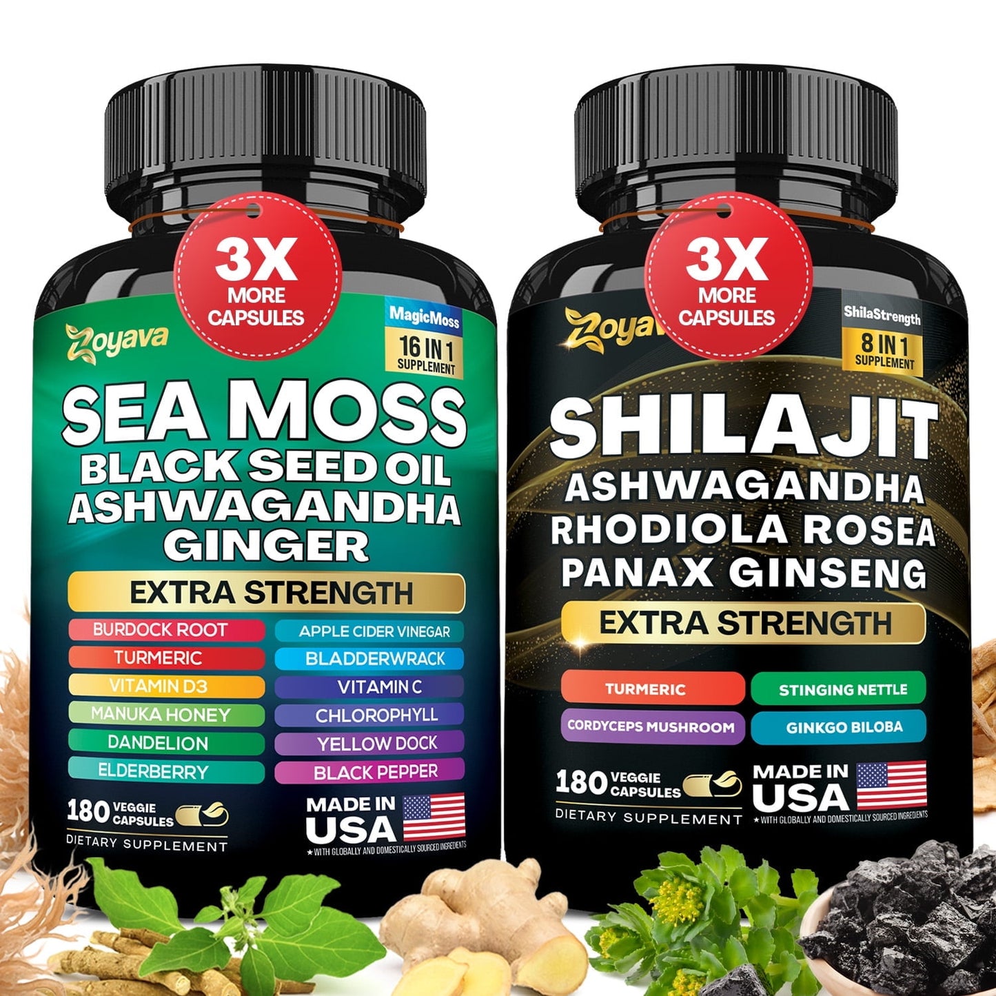 Lumera Vitality Duo  Sea Moss + Shilajit Daily Support Bundle